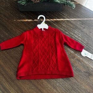 Carter's Red Sweater Dress With Matching Diaper Cover size 3M